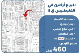للبيع ارضين في الفنيطيس