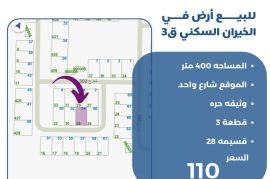 للبيع ارض في الخيران السكني ق3