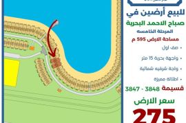 للبيع ارضين في صباح الاحمد البحرية