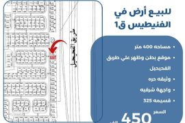 للبيع ارض في الفنيطيس ق1