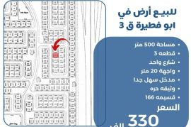 للبيع ارض في ابو فطيرة ق 3