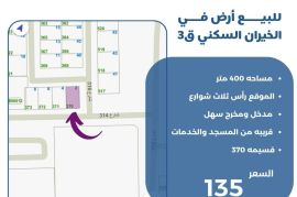 للبيع ارض في الخيران السكني ق3