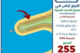 للبيع ارض في صباح الاحمد البحرية