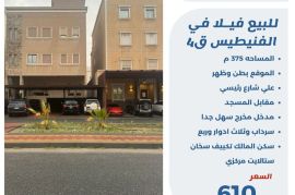 للبيع فيلا في الفنيطيس قطعه4