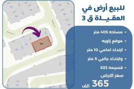 للبيع ارض في العقيله قطعه 3 