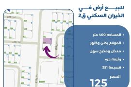 للبيع ارض في الخيران السكني ق2