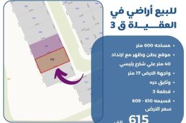 للبيع ارض في العقيلة ق3