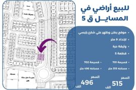 للبيع ارض في المسايل ق5