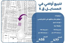 للبيع ارض في المسايل ق5