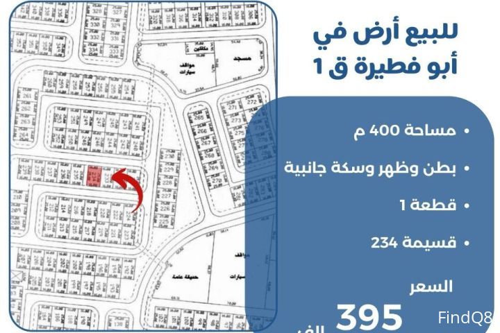 للبيع ارض في ابو فطيرة