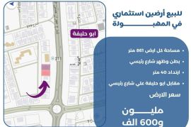 للبيع ارضين استثماري في المهبولة