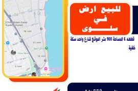 للبيع ارض في سلوى قطعه 6 المساحة 900 متر