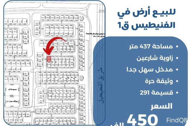 للبيع ارض في الفنيطيس