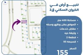 للبيع ارض في الخيران السكني