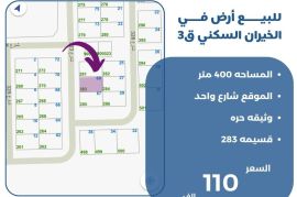 للبيع ارض في الخيران السكني