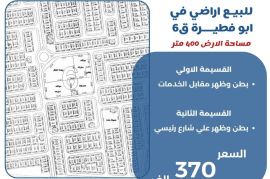 للبيع اراضي في ابو فطيرة