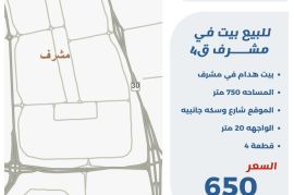 للبيع بيت في مشرف ق4 