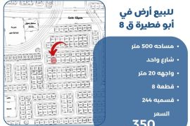 للبيع ارض في ابو فطيرة 