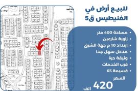 للبيع ارض في الفنيطيس