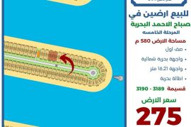 للبيع ارض في صباح الاحمد البحرية 