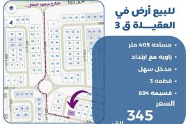 للبيع ارض في العقيلة ق3