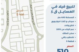 للبيع فيلا في المسايل ق5