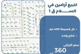 للبيع ارضين في السلام ق1